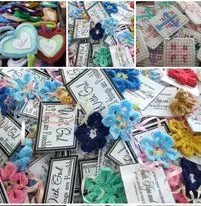 Crocheted items made by the group